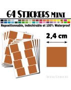 64 Carrés 2,4 cm - Stickers mini gommettes