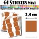 64 Carrés 2,4 cm - Stickers mini gommettes