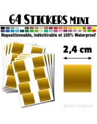64 Carrés 2,4 cm - Stickers mini gommettes
