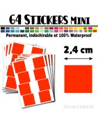 64 Carrés 2,4 cm - Stickers mini gommettes