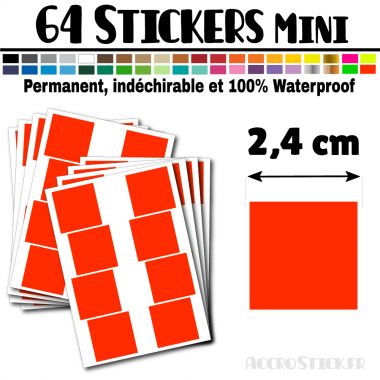 64 Carrés 2,4 cm - Stickers mini gommettes