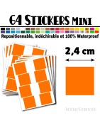 64 Carrés 2,4 cm - Stickers mini gommettes