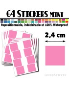 64 Carrés 2,4 cm - Stickers mini gommettes