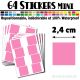 64 Carrés 2,4 cm - Stickers mini gommettes