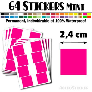 64 Carrés 2,4 cm - Stickers mini gommettes