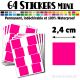 64 Carrés 2,4 cm - Stickers mini gommettes