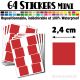 64 Carrés 2,4 cm - Stickers mini gommettes