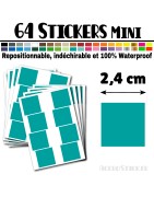 64 Carrés 2,4 cm - Stickers mini gommettes