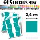 64 Carrés 2,4 cm - Stickers mini gommettes