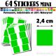 64 Carrés 2,4 cm - Stickers mini gommettes