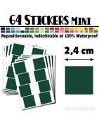 64 Carrés 2,4 cm - Stickers mini gommettes
