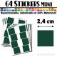 64 Carrés 2,4 cm - Stickers mini gommettes