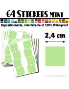 64 Carrés 2,4 cm - Stickers mini gommettes