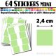 64 Carrés 2,4 cm - Stickers mini gommettes