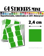 64 Carrés 2,4 cm - Stickers mini gommettes