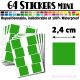 64 Carrés 2,4 cm - Stickers mini gommettes