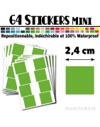 64 Carrés 2,4 cm - Stickers mini gommettes