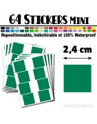 64 Carrés 2,4 cm - Stickers mini gommettes