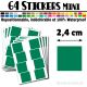 64 Carrés 2,4 cm - Stickers mini gommettes