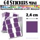 64 Carrés 2,4 cm - Stickers mini gommettes