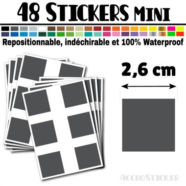 48 Carrés 2,6 cm - Stickers mini gommettes