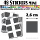 48 Carrés 2,6 cm - Stickers mini gommettes