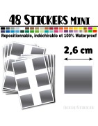 48 Carrés 2,6 cm - Stickers mini gommettes