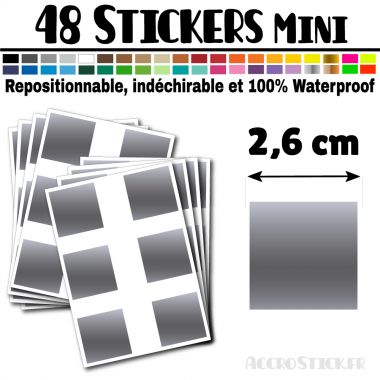 48 Carrés 2,6 cm - Stickers mini gommettes