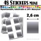 48 Carrés 2,6 cm - Stickers mini gommettes