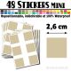 48 Carrés 2,6 cm - Stickers mini gommettes