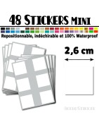 48 Carrés 2,6 cm - Stickers mini gommettes