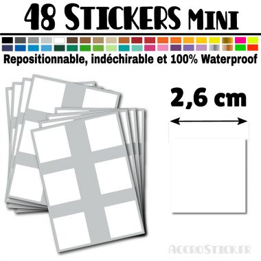 48 Carrés 2,6 cm - Stickers mini gommettes