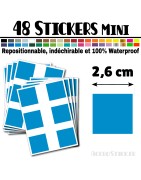 48 Carrés 2,6 cm - Stickers mini gommettes