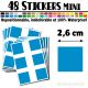 48 Carrés 2,6 cm - Stickers mini gommettes