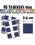 48 Carrés 2,6 cm - Stickers mini gommettes