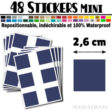 48 Carrés 2,6 cm - Stickers mini gommettes