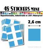 48 Carrés 2,6 cm - Stickers mini gommettes