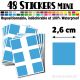 48 Carrés 2,6 cm - Stickers mini gommettes