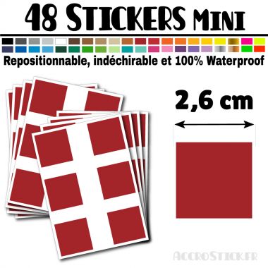 48 Carrés 2,6 cm - Stickers mini gommettes