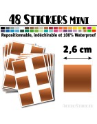48 Carrés 2,6 cm - Stickers mini gommettes