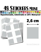48 Carrés 2,6 cm - Stickers mini gommettes