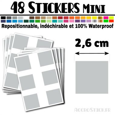 48 Carrés 2,6 cm - Stickers mini gommettes
