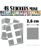 48 Carrés 2,6 cm - Stickers mini gommettes