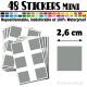 48 Carrés 2,6 cm - Stickers mini gommettes