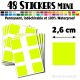 48 Carrés 2,6 cm - Stickers mini gommettes