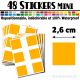 48 Carrés 2,6 cm - Stickers mini gommettes