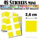 48 Carrés 2,6 cm - Stickers mini gommettes