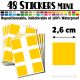 48 Carrés 2,6 cm - Stickers mini gommettes
