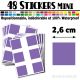 48 Carrés 2,6 cm - Stickers mini gommettes