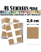48 Carrés 2,6 cm - Stickers mini gommettes